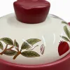 Multi-color ceramic cookware with white LIDS and green plant patterns, kitchen stewing pot, heat-resistant and durable household tableware Application Scenario